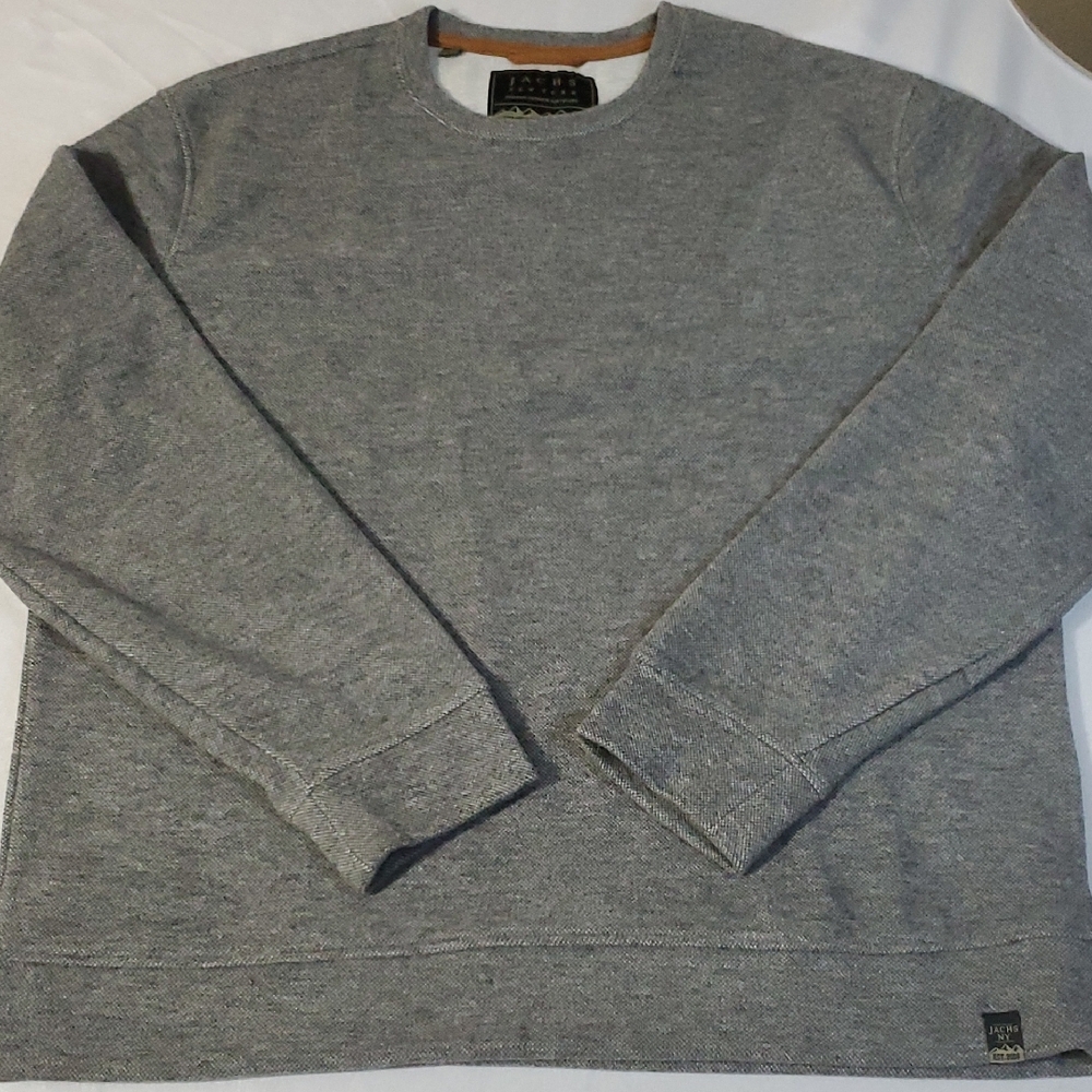 Jachs New York Heather Gray Crewneck Wool Blend Lined Sweater EUC Size XL